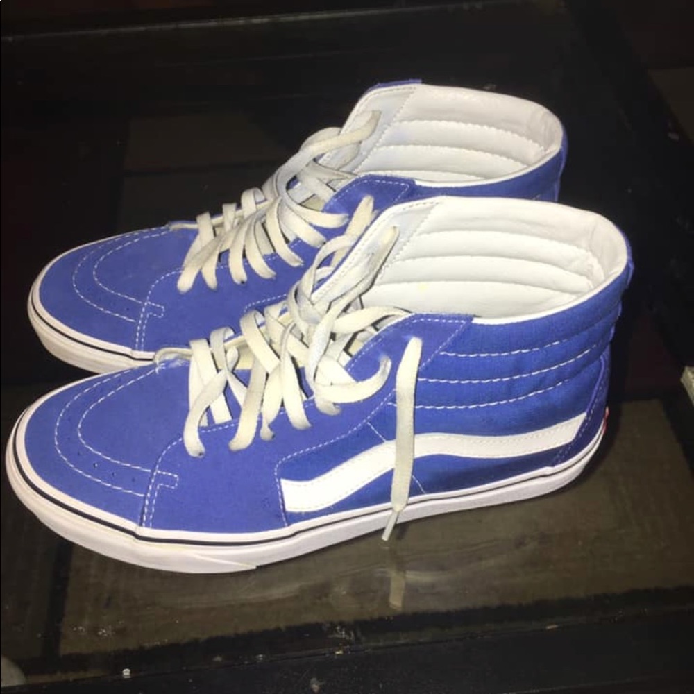 Blue and white Vans